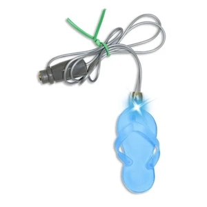Flip Flop/blue Led - Frosted Glow Pendant. Constant Glow. Magnetic Safety Clasp