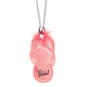 Flip Flop/red Led - Frosted Glow Pendant. Constant Glow. Magnetic Safety Clasp
