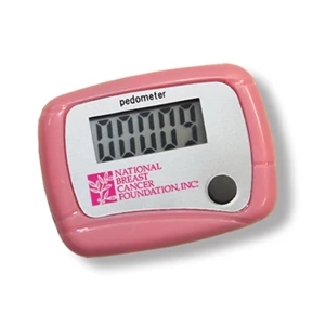 Pink - Digital Read Display Pedometer With Step Count Up To 99,999 - Push Button Reset