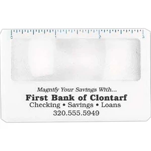 Credit Card Bookmark With A 3x Magnifier Fresnel Lens, And English Scale, Imported