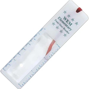 Bookmark With Fresnel 3x Lens, Red Tassel, And English And Metric Scales, Imported
