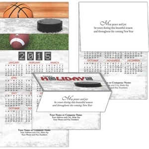 2-in-1 Outdoor Sports - Tri-fold Design 2-in-1 Greeting Card/calendar With 12 Month Calendar View