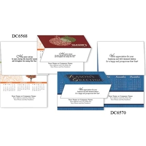 2-in-1 Holiday Season - Tri-fold Design 2-in-1 Greeting Card/calendar With 12 Month Calendar View