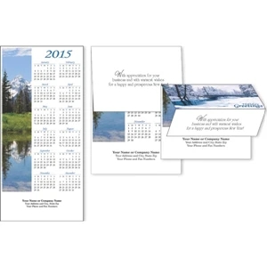 2-in-1 Scenic Views - Tri-fold Greeting Card To Calendar With Choice Of 3 Verses