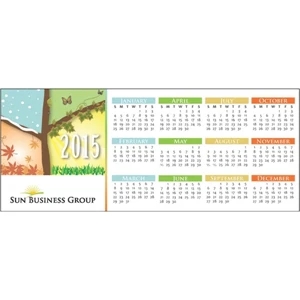 Economy Collection Four Seasons - Horizontal Calendar With 12 Month 2015 Calendar View And Magnetic Backing
