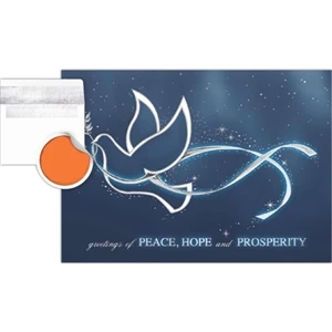 Greeting Card With "greetings Of Peace, Hope And Prosperity" On The Front