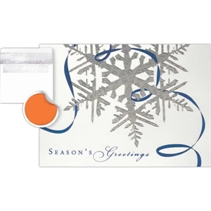 Greeting Card With "season's Greetings" And Silver Snowflake On The Front