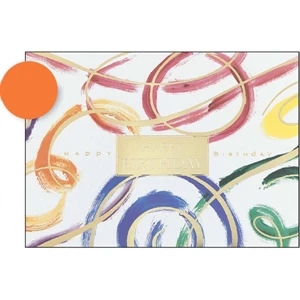 Greeting Card With "happy Birthday" And Brush Strokes Design On The Front