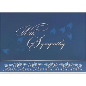 Greeting Card With "with Sympathy" In Silver Foil Embossing On The Front