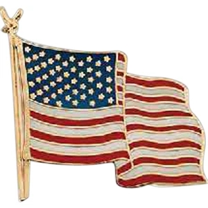 Stock Cloisonne American Flag Lapel Pin With Copper Material And Butterfly Clutch