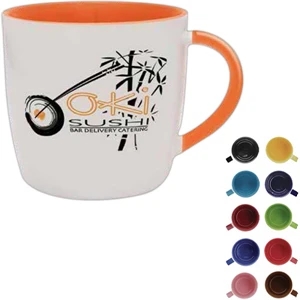 Black Interior And Handle - 13 Oz White Exterior Ceramic Mug With Interior Color And Matching Color Handle