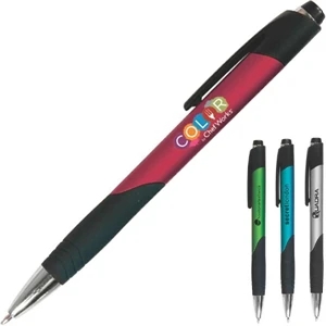 Jazzy - Click Pen With Metallic Barrel And Rubber Grip, Full Color Digital