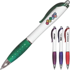 Contour - Translucent Clip Pen With Soft Dimpled Grip, Full Color Digital