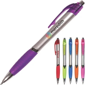 Ventura - Grip Pen With Colorful Rubber Grip, Chrome Accents, Full Color Digital