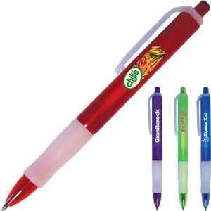 Vivid - Ink Gel Pen With Frosted Clip And Rubber Grip. Full Color Digital