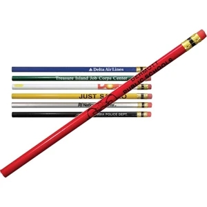 Promoter - Round Pencil With Brass Ferrule, Black Stripe And Pink Eraser