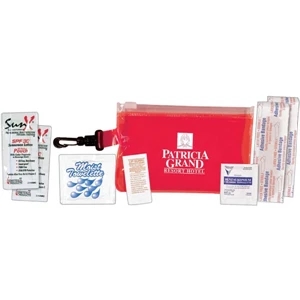 Clip 'n Go - Beach Kit Includes Bag, Sunscreen Packets, Moist And Antiseptic Towelettes, Bandage