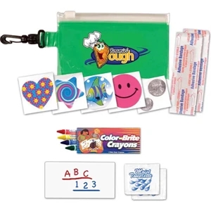 Clip 'n Go - Fun Kit With Bag, Crayons, Pad, Towelettes, Bandages And More