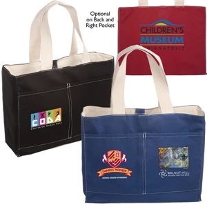 Tacoma (r) Eco-responsible (tm) - 10 Oz. Dyed Cotton Canvas Tote With Natural Cotton Liner