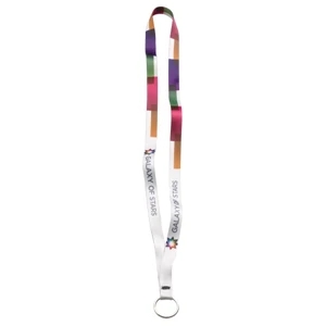1/2" X 16" - Polyester Dye-sublimated Sewn Lanyard With Black Split-ring