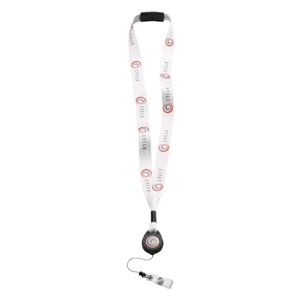 Metal Crimp & Split Ring - 3/4" Dye Sublimated Lanyard With Metal Crimp And Metal Split Ring