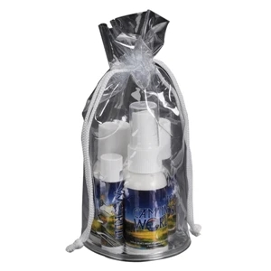 Z Collection (r) - Gift Set With Lip Balm, Bug Spray, Sunscreen & Sanitizer In Clear Drawstring Bag