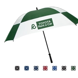 Manual Open Square Vented Canopy Umbrella With Pinch Proof Runner To Protect Fingers
