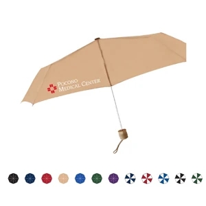 Poco Manual Open Folding Umbrella With Matching Rubberized Handle, 43" Arc