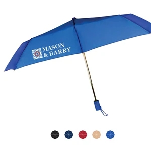 Traveler Folding Umbrella With Auto Open & Close And Matching Sleeve; 43" Arc