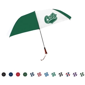 Vip Automatic Open Umbrella With Nylon Fabric And Genuine Wood Handle; 60" Arc
