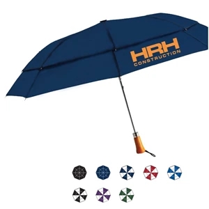 Ace Automatic Open Wind Resistant Umbrella With Nylon Fabric And Genuine Wood Handle