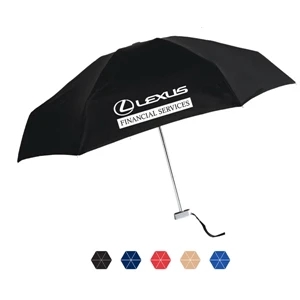 Micromax Folding Manual Umbrella With Polyester Fabric And Silver Handle; 40" Arc