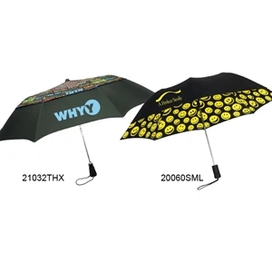 Umbrella With Auto Open, Vented Canopy & Says "thank You" In 12 Different Languages