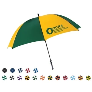 I.d. Pro Manual Open Golf Umbrella With Id Handle, 60" Arc And Pinch Proof Runner