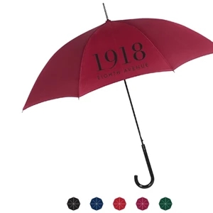 Economical Automatic Open Polyester Fabric Umbrella With Black Plastic Crook Handle
