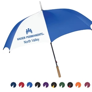 Pk Golf Umbrella With Auto Open, Steel Shaft And Genuine Wood Handle; 60" Arc