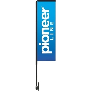 Promotional 10 Foot Rectangle Flag Kit Made Of Nylon. Carrying Bag Included