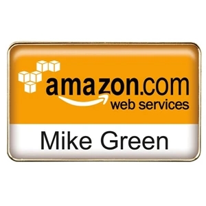 Magnet Bar - Die Cast Metal Name Badge With Four Color Process Domed Imprint, 1 1/2"w X 2 1/2"h