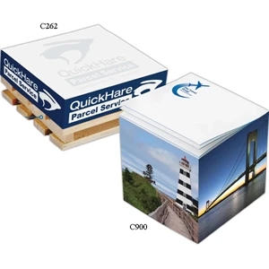 Post-it (r) Brand - 2 Spot Colors - Notes Quarter Cube 4" X 4" X 1", 1 Design Side Printed