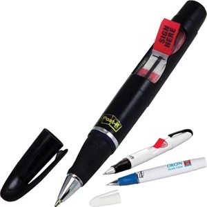 Post-it (r) Brand - Flag And Pen With 50 Flags, Black Ink, 2 Color Imprint