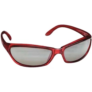 Translucent Red Frame - Tinted Lenses - Safety Eyewear With Lightweight Wrap-around Design