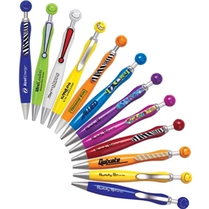 Swanky - Assorted Color Pen With Smiley Face Plunger And Exclamation Point Pocket Clip