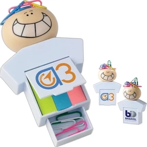 Goofy Clip 'n' Flag (c) - Smiling Head With Concealed Magnet To Attract Paper Clip With Tape Flags