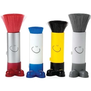 Pop-a-doo - Red-silver - Static Free Computer Brush With Smiley Face And Shoes On Base