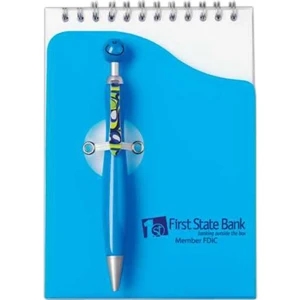 Swanky - Blue - Flip Style Note Pad With 59 Sheets Of Ruled Paper And Ballpoint Pen