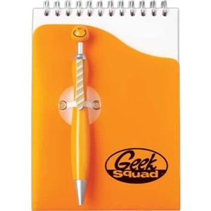 Swanky - Orange - Flip Style Note Pad With 59 Sheets Of Ruled Paper And Ballpoint Pen