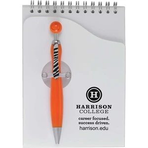 Swanky - White - Flip Style Note Pad With 59 Sheets Of Ruled Paper And Ballpoint Pen