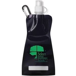 H2o 2 Go - Black - Reusable Collapsible Water Bottle With Carabiner, Removable Cap