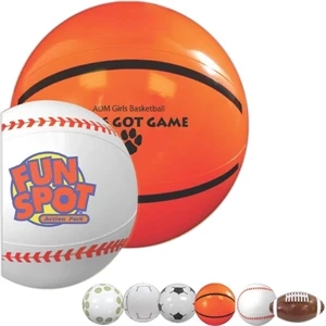 Baseball - Sport Beach Ball, 9". Made Of Durable Vinyl; Features An Air Catch Valve