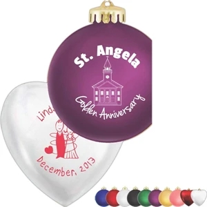 Heart Ornament, Shatterproof; 4" With Satin Finish. Individually Gift Boxed